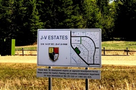 Private Investor Subdivision Development – J-V Estates J-V Estates Project signage
